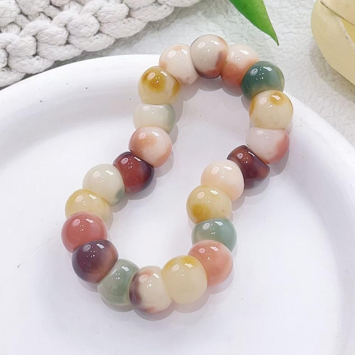 Zaquki Fidget Bracelet Natural Bodhi Beaded Bracelets Anxiety Relief Items Healing Energy Protection Stretch Bracelet Spiritual Jewelry Gift for Women Men
