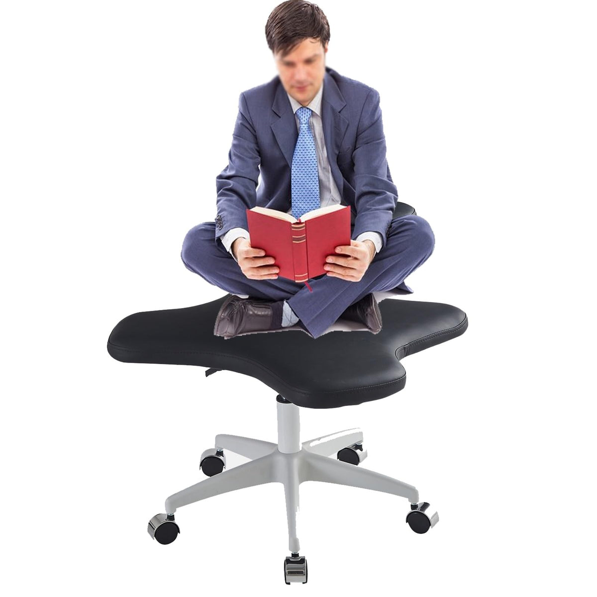 Office Chair Cross Legged Chair，Sitting Kneeling Squatting Chair, Ergonomic Office Chair Kneeling with Upgraded Gas Spring Rod & Castors for Yoga Enthusiasts Meditation Fanatics，Adjustable S