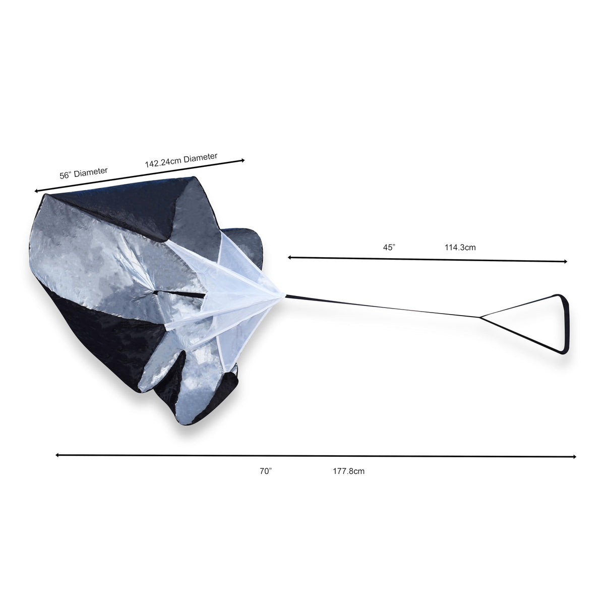 Venmark Running Parachute - 56" Resistance Parachute for Running Speed, Acceleration, and Fitness Training - Workout at Home, Gym, or Track for Men, Women, and Kids - Complete with Carrying Bag