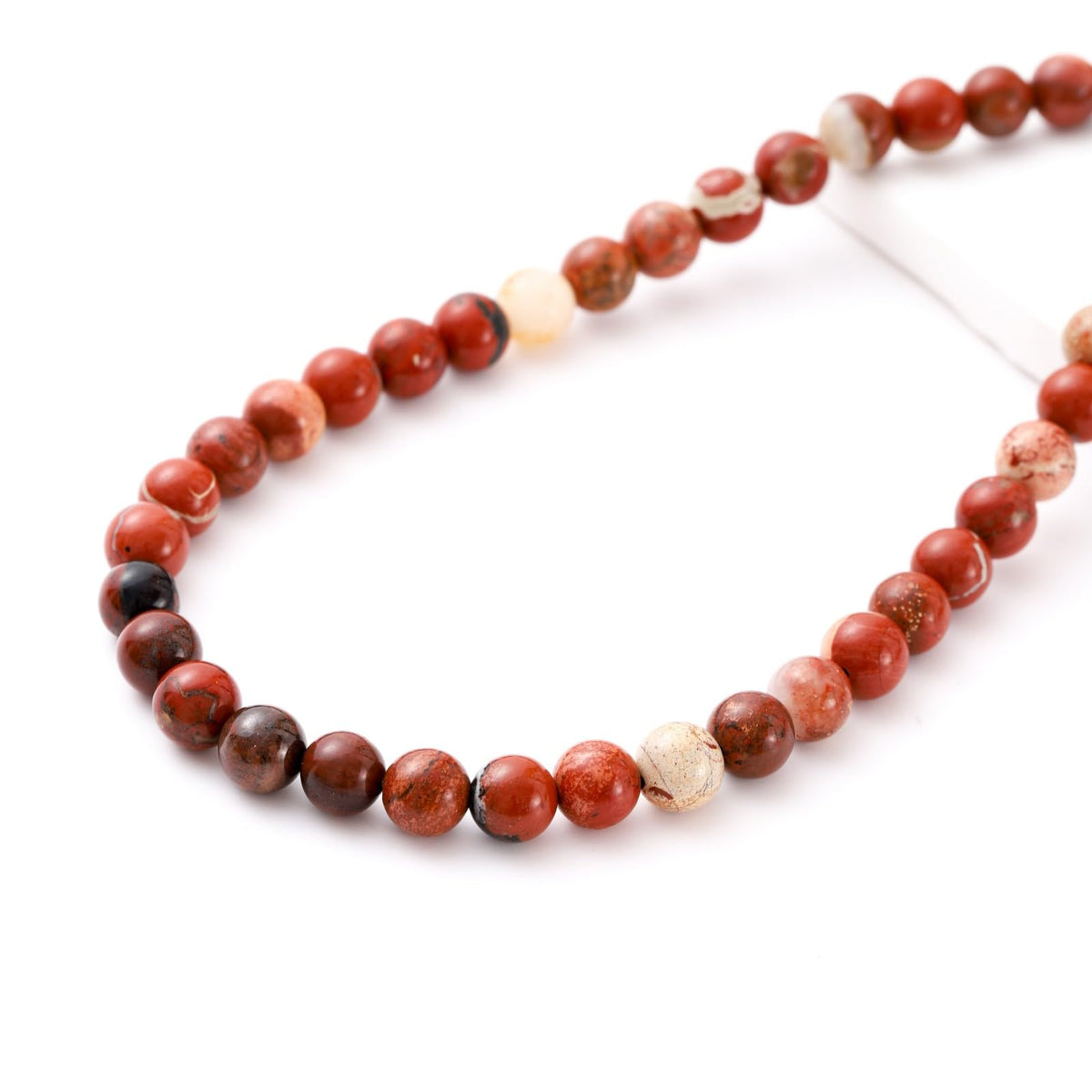 8mm 45pcs DIY Natural Red Stone Beads Round Healing Crystal Gemstone Loose Beads for Jewelry Making Handmade Bracelet Necklace