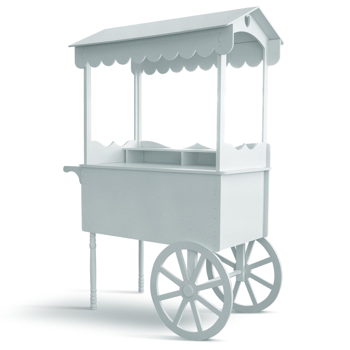 DS THE DISPLAY STORE PVC Candy Cart with Wheels - Portable Dessert Cart for Parties, Weddings & Baby Showers - Vendor Event Display with Rounded Safety Edges
