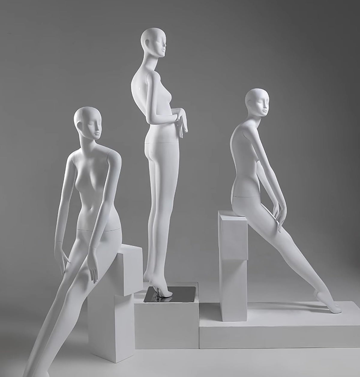 Matte White Female Mannequin with Head - Tall Dress Form Torso, Detachable Dummy for Home, Retail Store, Online Shop - Perfect Display for Clothing & Fashion(Style3)
