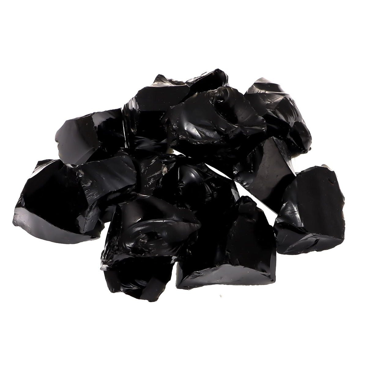 1Lb Black Obsidian Crystal Rocks Raw Stones for Tumbling, Black Obsidian Crystals Bulk Rough Gemstone for Jewelry Making, Healing, Meditation, Sculpture