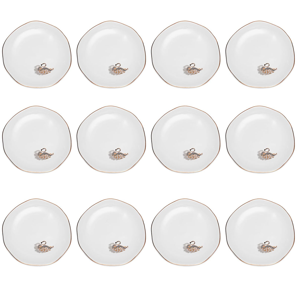 Shappy 24 Pcs Ceramic Ring Dish Bulk 4.5 in Small Jewelry Tray Porcelain Trinket Dish for Women Wedding Birthday Gifts(4.5 Inch,Round)