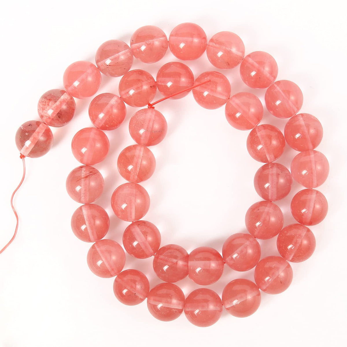 45pcs 8mm Natural Stone Beads Watermelon Crystal Beads Crystal Gemstone for Jewelry Making, DIY Bracelet Necklace