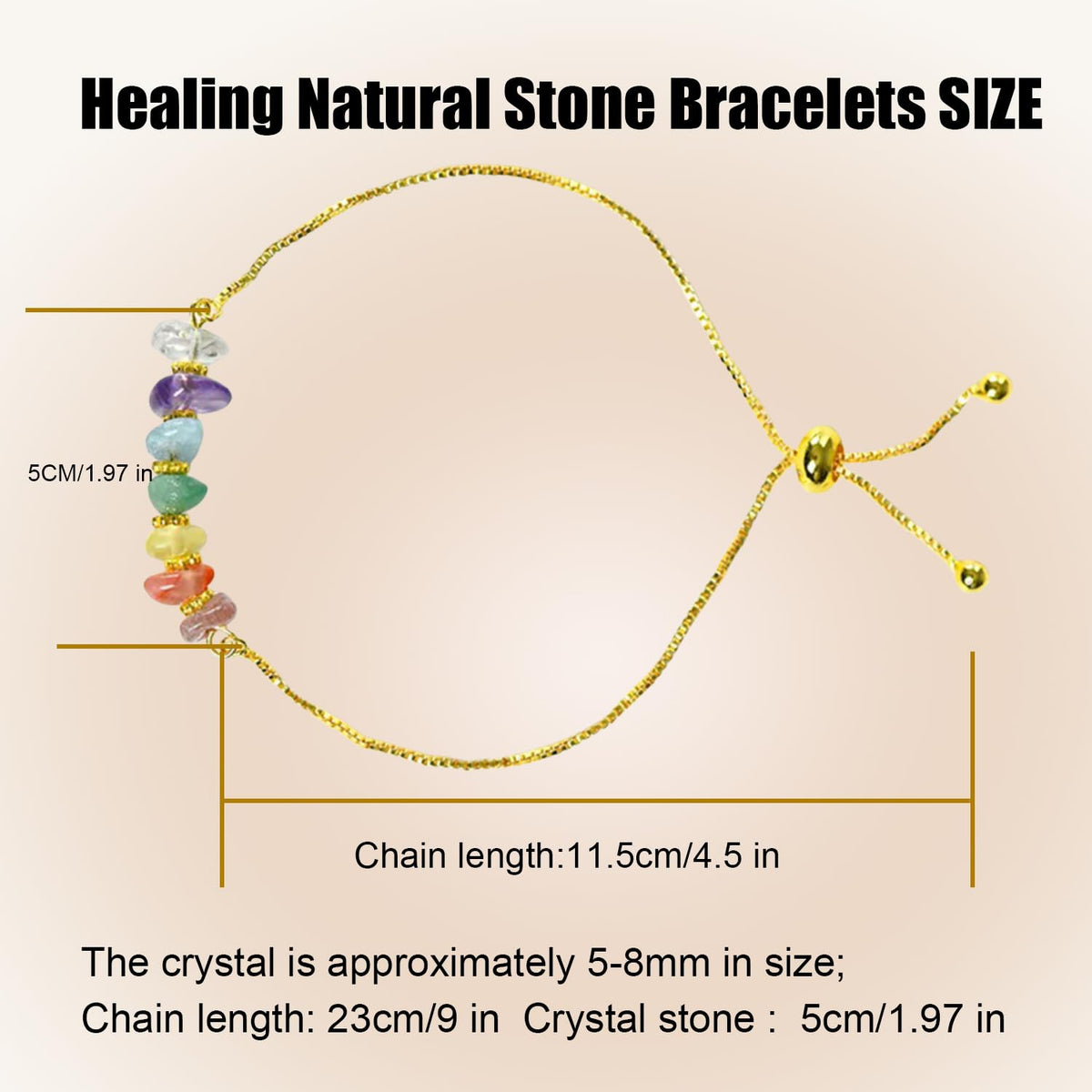 Women Gang Spell Raw Crystal Bracelet,Natural Gemstone 7 Chakra Healing Crystal Bracelets Adjustable 14K Gold Plated Spiritual Beaded Bracelet for Birthday,Christmas, Friends Coworkers Daughter (Gold)