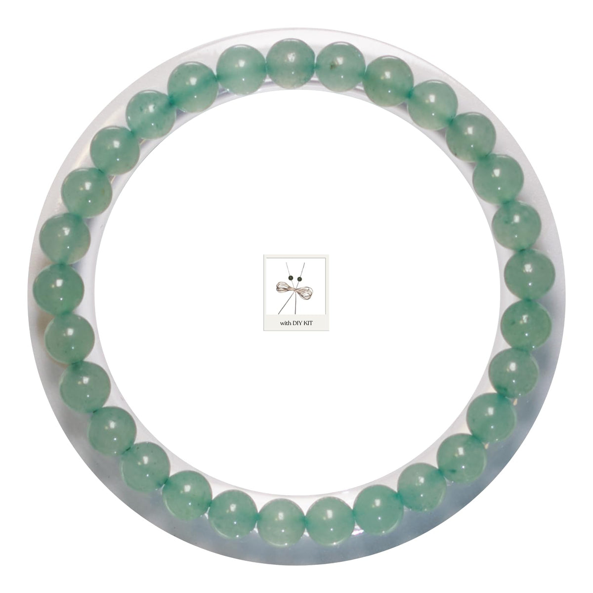 BANANE LAB Green Aventurine Bracelet 6mm - Real Natural Crystal Beaded Bracelets for Women Men - Unisex Gemstone Healing Jewelry for Luck & Balance - Standard 6.5" Wrist Fit with DIY Repair Kit