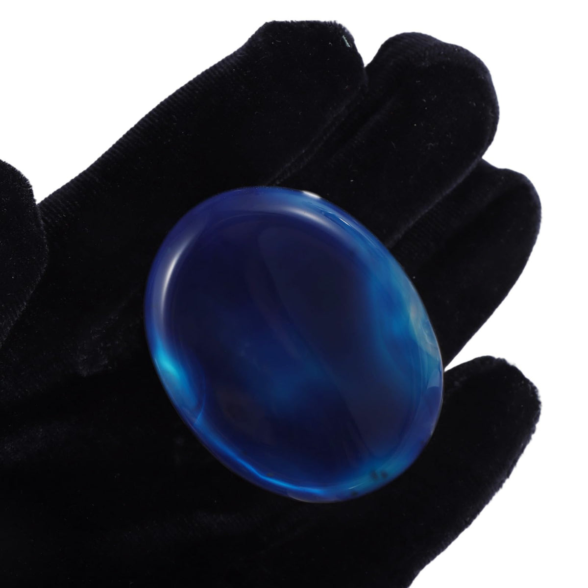 Chakra Worry Stones for Anxiety Crystal Thumb Palm Stone Handcarved Polished Oval Gemstone Chakra Decor Thoughtful Gifts 2PCS (Blue agate)