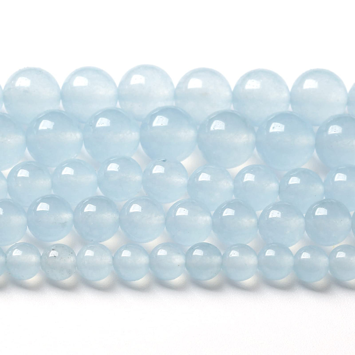 6MM 60PCS Natural Stone Light Blue Chalcedony Loose Beads for Jewelry Making DIY Bracelet Necklace