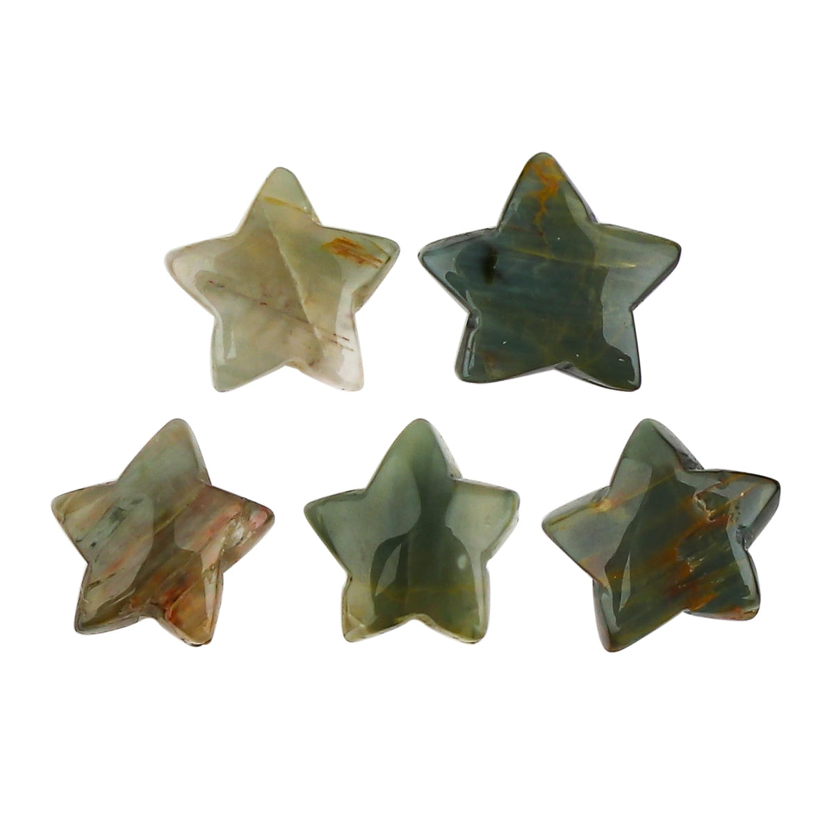 CRYSTALINES 5pcs, Wholesale Natural Grey Moonstone Gemstones, Bulk Star Shape Stones, Assorted Loose Supply, DIY Craft-Jewelry Making, Chakra Healing Crystals, Gem Collection, 8-12mm