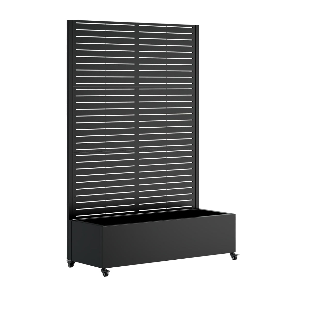 Nevoc Metal Raised Garden Bed, Outdoor Planter Box with Trellis on Wheels, Weather-Resistant Plant Planter for Climbing Plants Flower Vegetables for Patio Backyard Poolside (73"x47"x16", A)