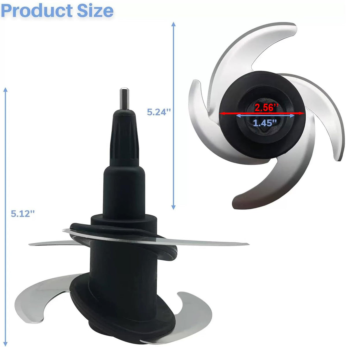 4 Blade Ninja Blender Blade Replacement Parts Compatible with 64oz(8Cup)72oz(9Cup) Food Processor Bowl Ninja Blades Auto iQ Chopping Blade 319KKU770 for Pitcher BL681A BL682 BL770AMZ and More