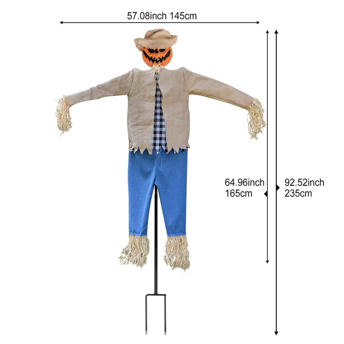 LarpGears Halloween 7.5 Feet Height Pumpkin Scary Scarecrow Ghost Decorations for Outdoor with Metal Stand Scarecrow Ghost Decor Flying Halloween Decorations for Garden and Yard