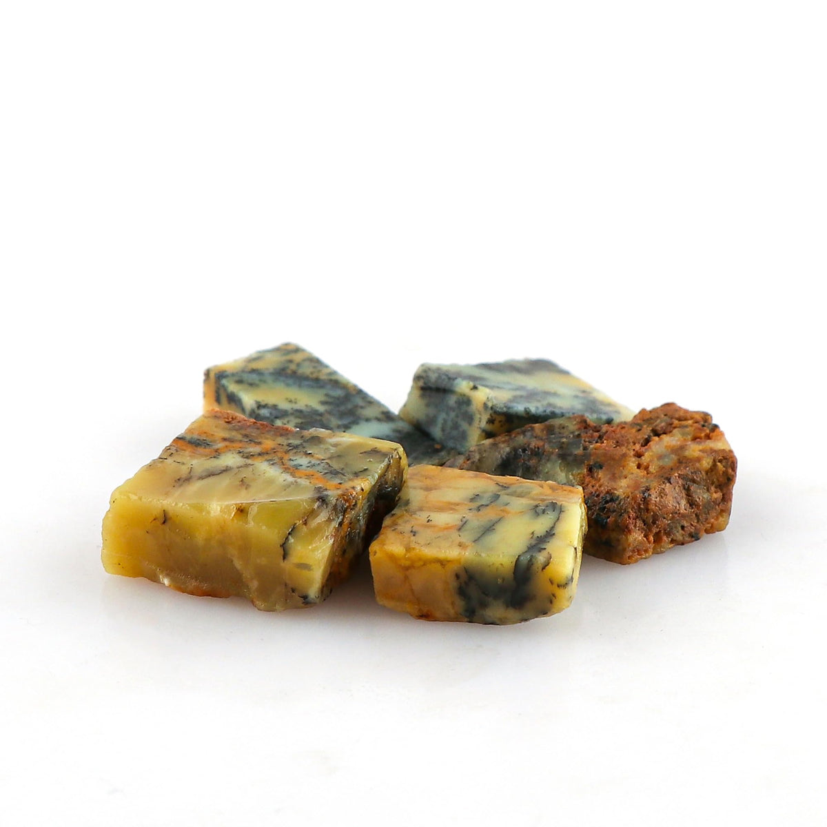 CRYSTALINES 5pcs Wholesale Natural Raw Dendrite Agate Gemstone, Untreated Rough Stone, Bulk Loose Supplies, DIY Crafts, Jewelry Making, Chakra Healing Crystals, Wire Wrap, Gem Collection, AAA Grade