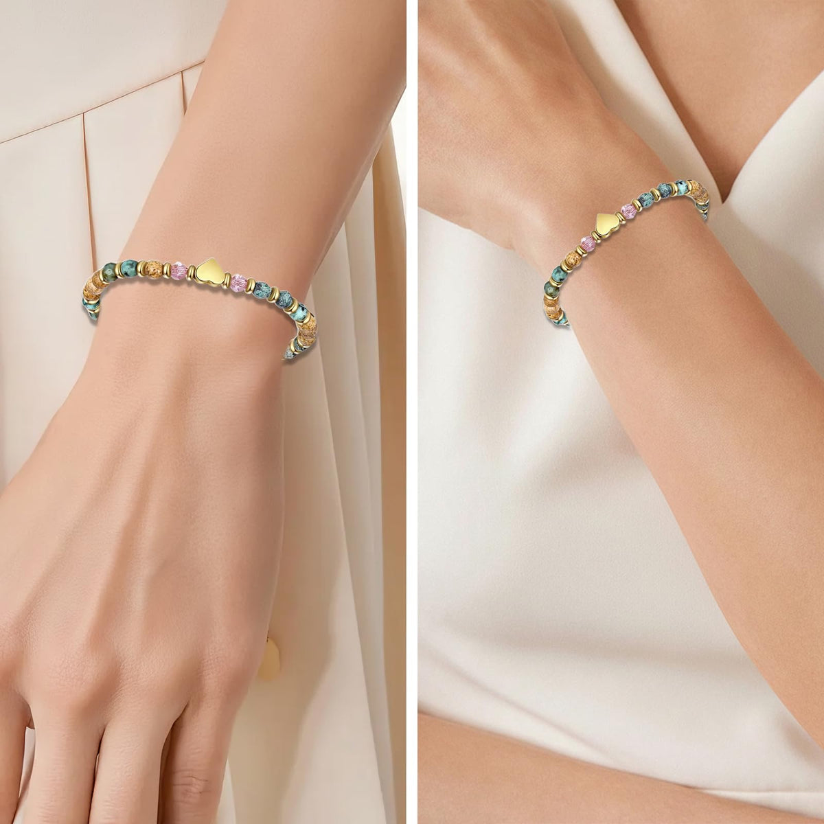 LUNADORN Inspirational Friendship Bracelets for Women – Healing Natural Stone Bracelets Thinking of You Get Well Soon Gifts for Women, Sister and Friends on Mother's Day, Celebrations, Birthdays, Stocking Stuffers