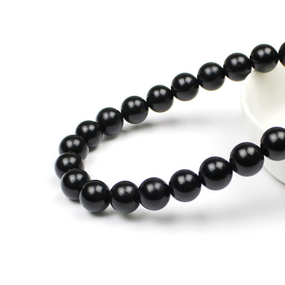 MJDCB Real Stone Beads Natural Matte Black Onyx Agate Round Loose Bead for Jewelry Making DIY Bracelet Necklace(10mm)