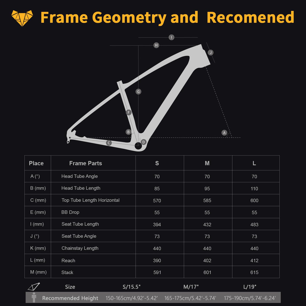 TRIFOX Carbon Fiber Mountain Bike with Shimano M6100 Deore Groupset 12-Speed,Carbon Fiber Frame,Hydraulic Fork 130mm Travel,29er Mountain Bike for Adult 17/19 inch (Obsidian Yellow, 29er * 19 inch)