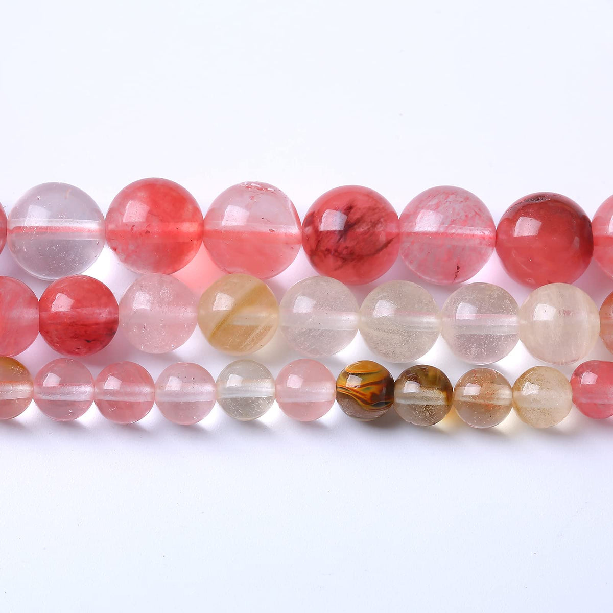 45PCS 8MM Watermelon Tourmaline Stone Beads Natural Gemstone Bead Crystal Healing Energy Jewelry Making DIY 15 inches