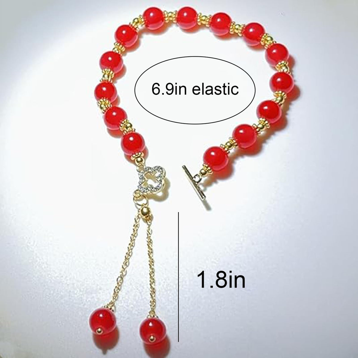 WETMT Vintage Red Beaded Bracelet for Women Maple Leaf Fall Bracelet Natural Red Jade Stretch Bracelet Gold Stretch Bracelet OT Clasp Bracelet Thanksgiving Autumn Jewelry