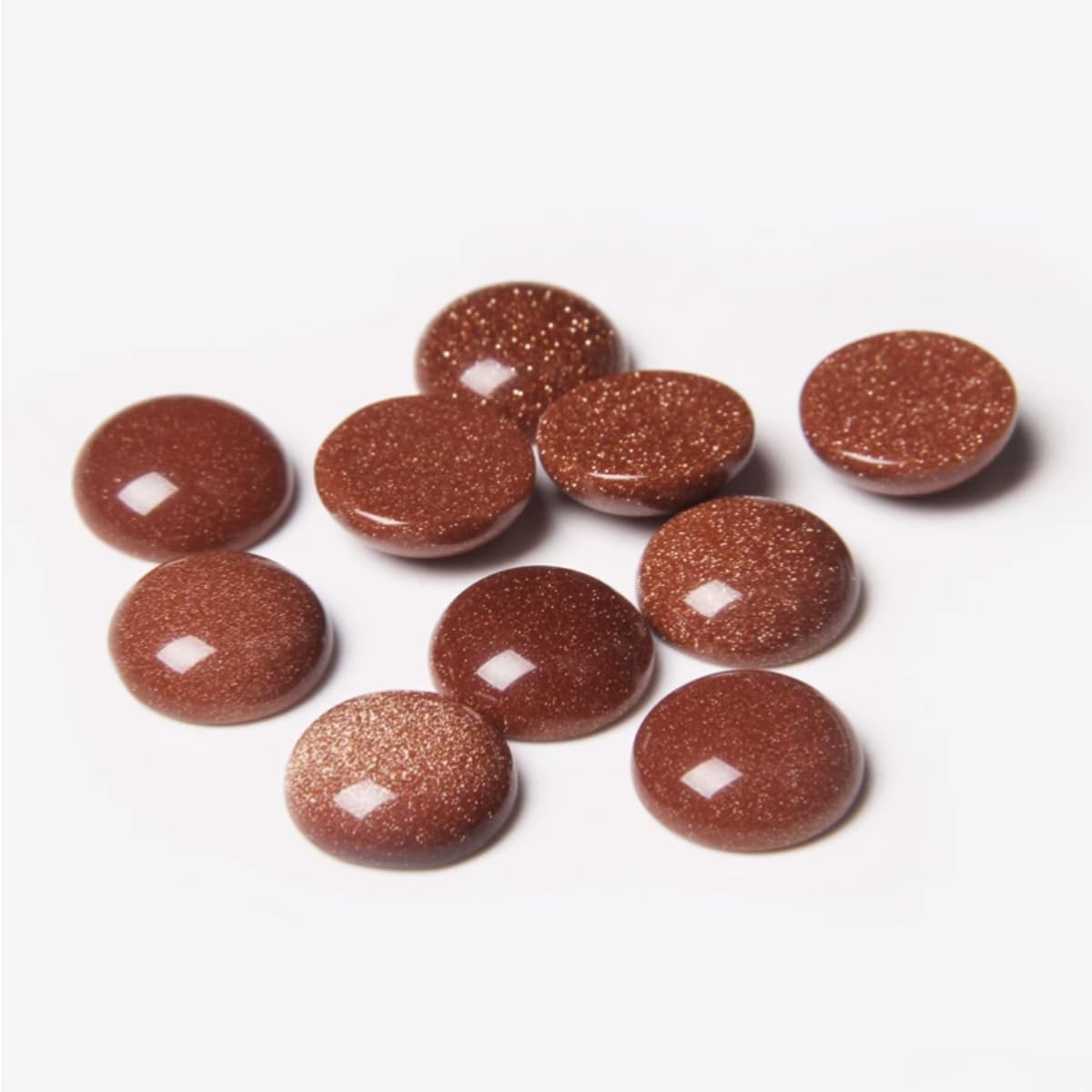 20pcs 6mm Natural Stone No Hole Gold Sandstone Semicircle Smooth Cabochons Beads Healing Chakra Crystal Stone Bead for Jewelry Making Rings Earrings Necklace Bracelet DIY Crafts
