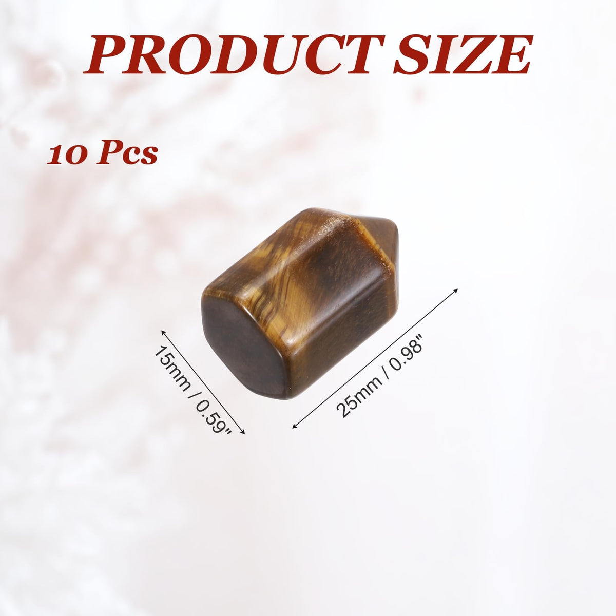 MECCANIXITY Crystals Wands Tiger's Eye Hexagonal Faceted Single Points Towers Pocket Polished Stone Bulk for Energy Chakra Meditation Crystal Healing, 15 x 25mm (Yellow),5Pcs