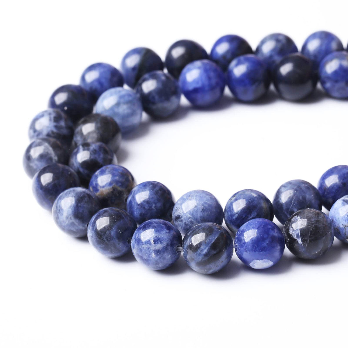 60PCS 6MM Natural Bule Sodalite Stone Beads Energy Healing Beads for DIY Jewelry Bracelet Necklace Making for Jewelry Making15Inch