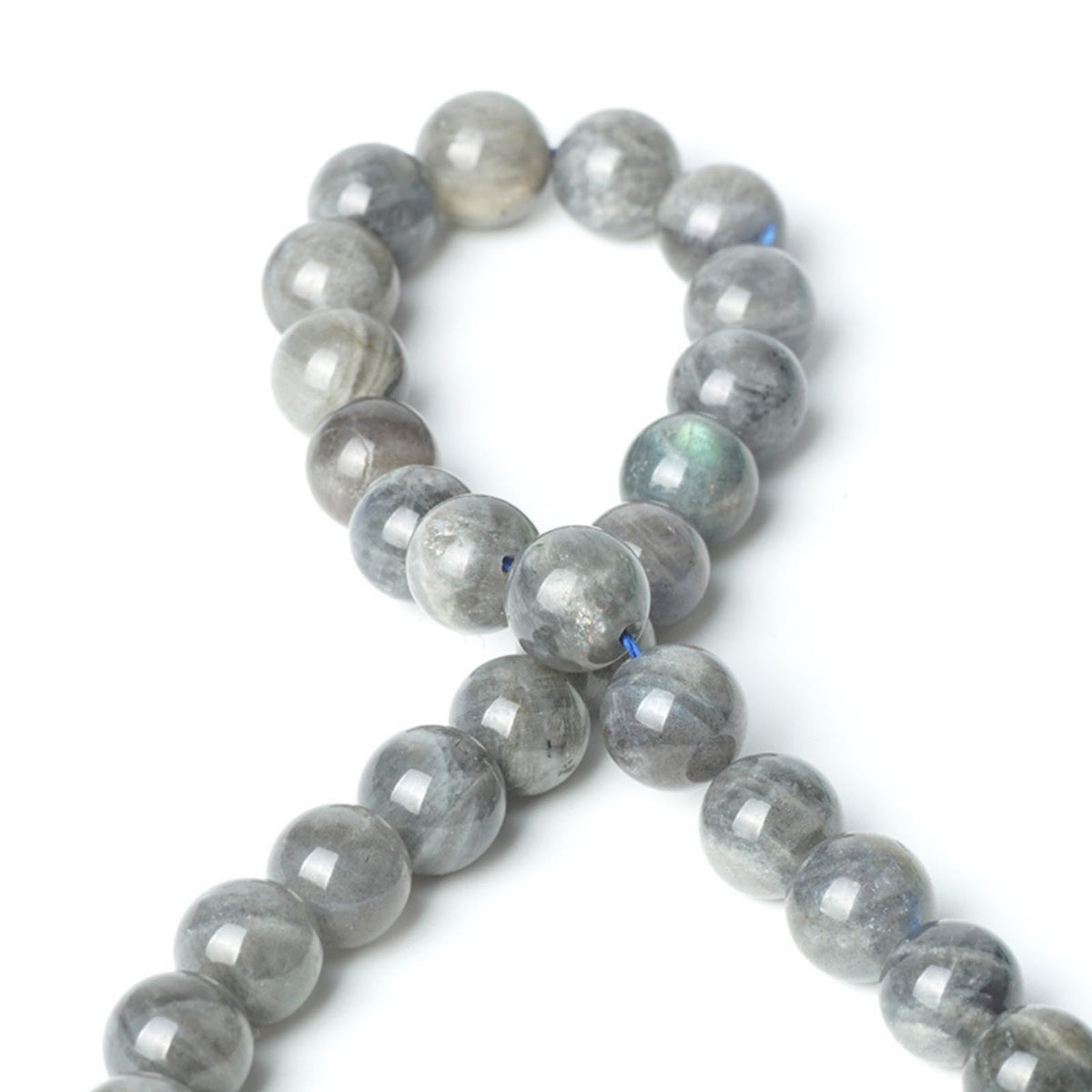 100Pcs Natural Stone 8mm Grey Moonstone Round Loose Gemstone Energy Healing Beads Hole Size 1mm DIY Smooth Beads for Bracelet Necklace Earrings Jewelry Making
