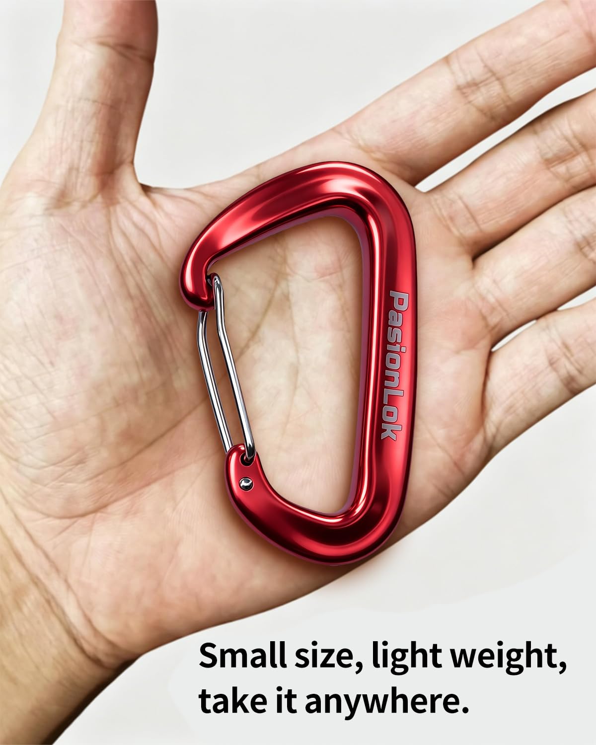 PasionLok Carabiner Clips Heavy Duty 12KN, 2 Pack Aluminum Carabiner Keychain, Small D Ring Hook for Hammock Camping Essentials, Backpack Key Ring Clip, Dog Leash, Multi Color