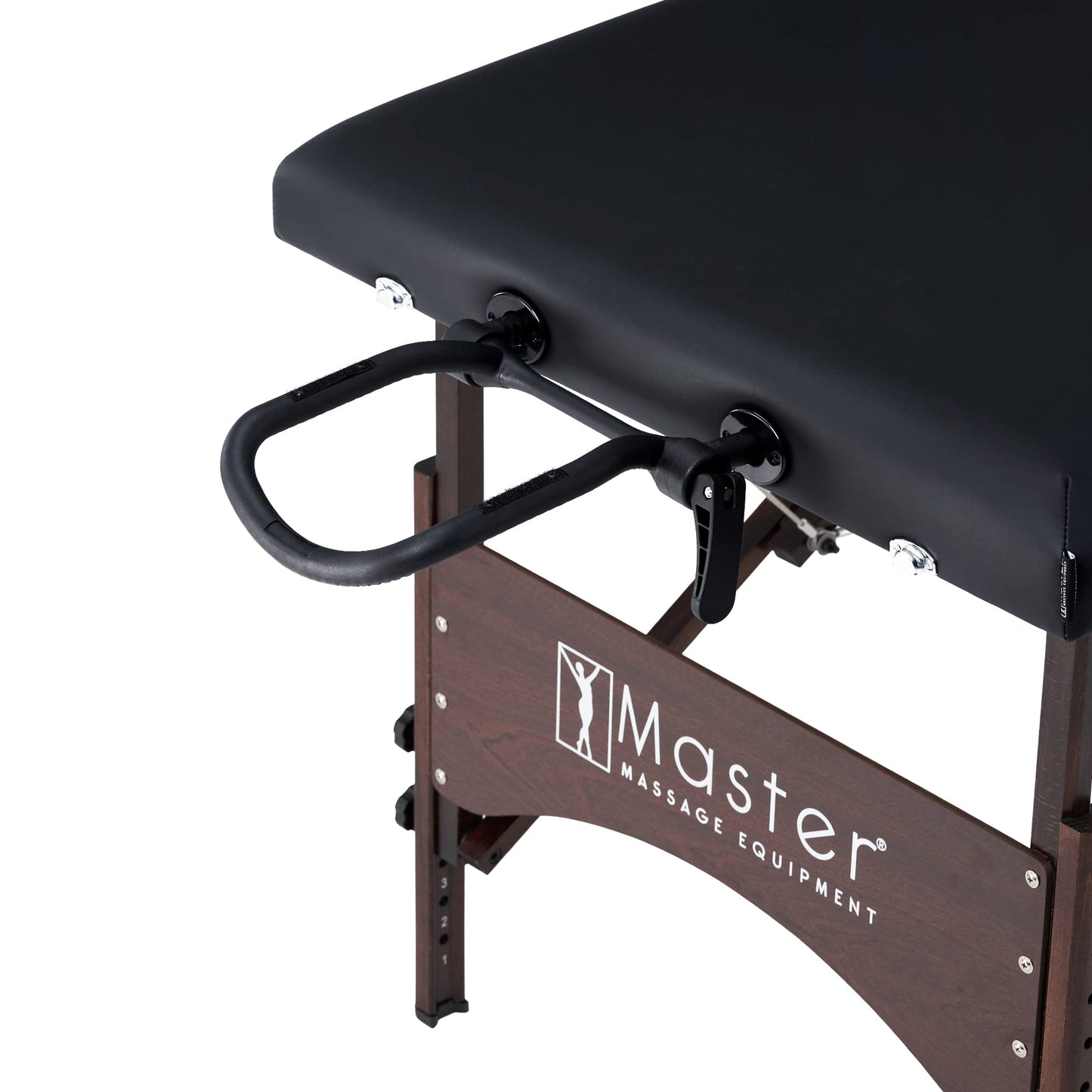 Master Massage Argo 28" Portable Massage Table with Walnut Legs – Spa Bed, Lash Table, Tattoo Bed, Beauty Bed – Black
