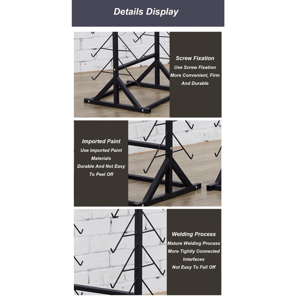 DFEDHF Sample Floor Tile Display Rack Floor Standing Wooden Plate Stone Display Shelf Multifunctional Vertical Porcelain Sample Display Stand for Retail Stores Exhibition Halls, Black