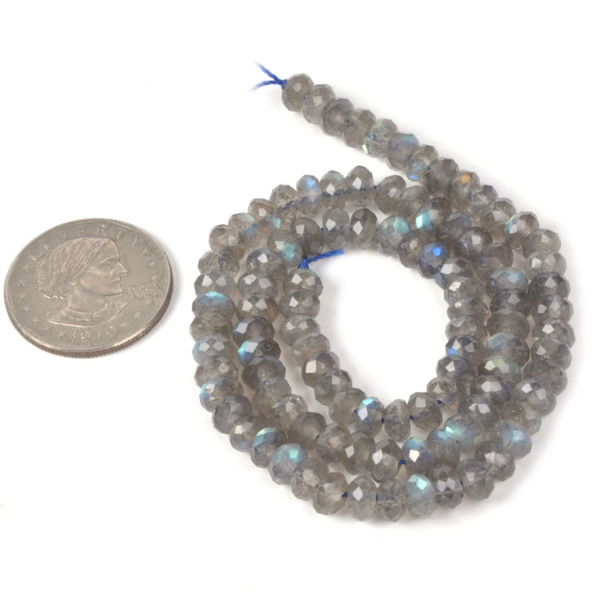 6mm AA Grade Natural Translucent Labradorite Faceted Rondelle Loose Beads 16" 90%+ Flashy Beads