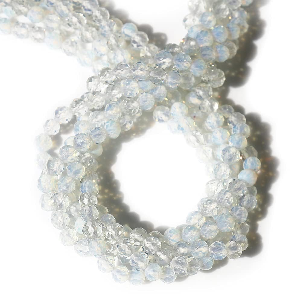 Song Xi 180pcs 2mm Natural Opal Gemstone Beads Faceted Round Loose Stone Beads for Jewelry Making (1 Strand)