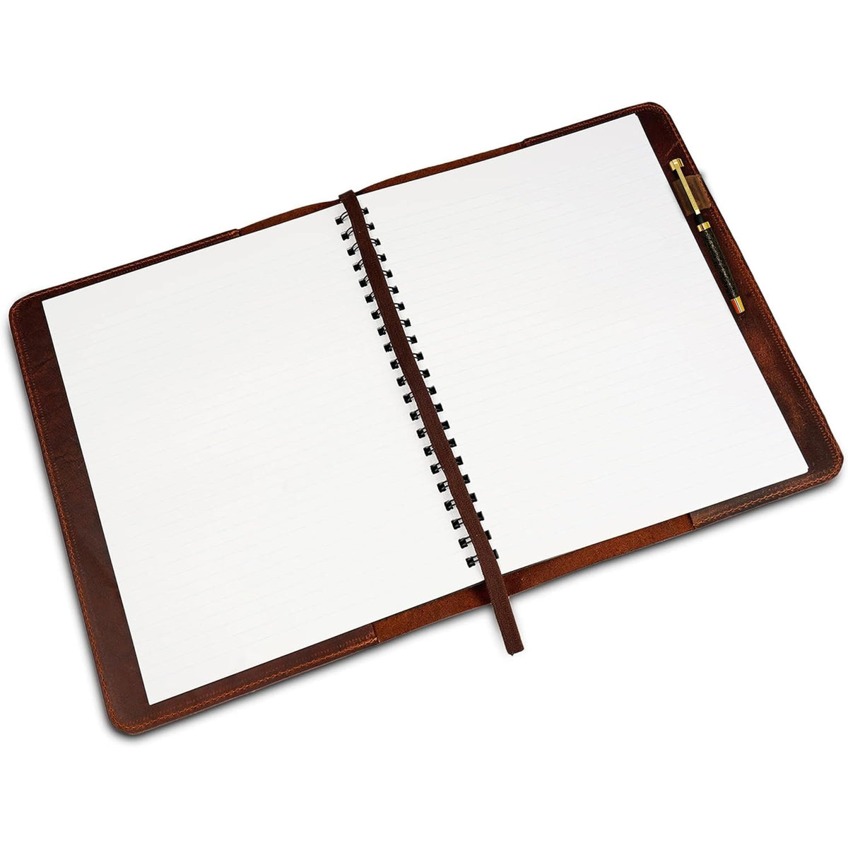 CestAntiQ, Heavy Duty Full Grain Leather Journal Cover (8.5 x 11 in.), Refillable Cahier XXL, Refillable Spiral Notebook (8.5 x 11 in.), Handmade Leather Journal Cover (Brown)