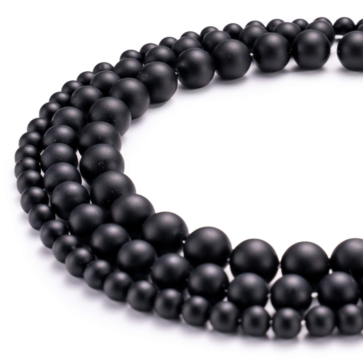 BEADIA Matte Black Onyx Natural Stone Round Loose Semi Gemstone Beads for Jewelry Making 6MM 61PCS