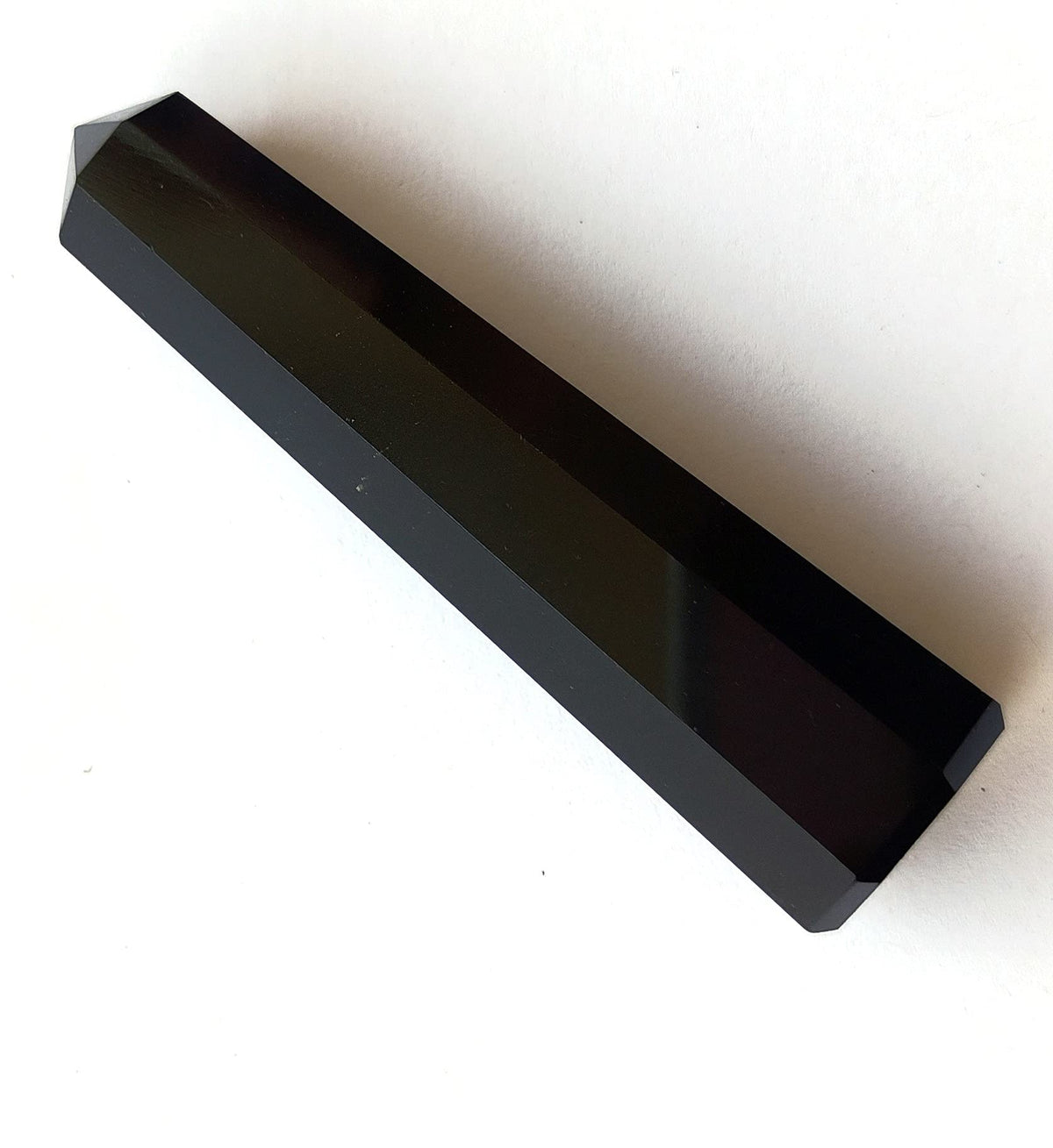 WholesaleGemShop 3 Inch (70 mm) Gemstones Black Agate Obelisk Tower Jumbo Facet Aura Rock Crystal Natural Polished Earth Wand Spirit