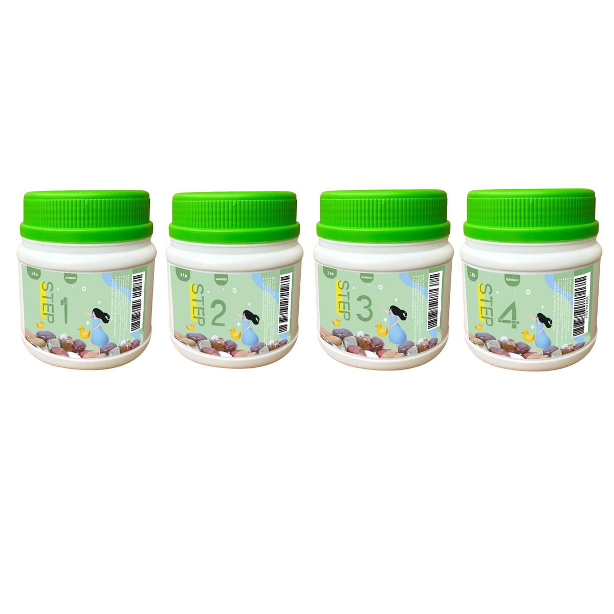 12 LBS Rock Tumbler Grit Set, Rock Tumbler Grit Refill Kit,4-Steps Supplies for Tumbling and Polishing Stones and Gems