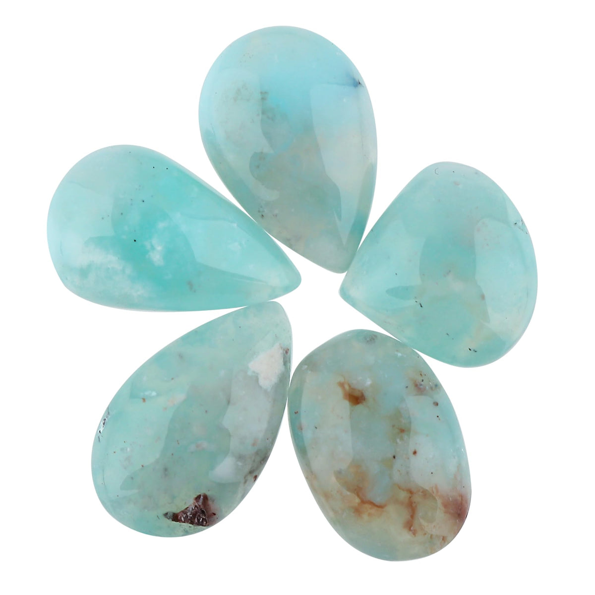 CRYSTALINES 5pcs, Wholesale Aquaprase Crystals Cabochons, Natural Flatback Gemstones, DIY Jewelry Making, Bulk Polished Loose Stones, Wire Wrapping, Gem Collection, Giftgiving