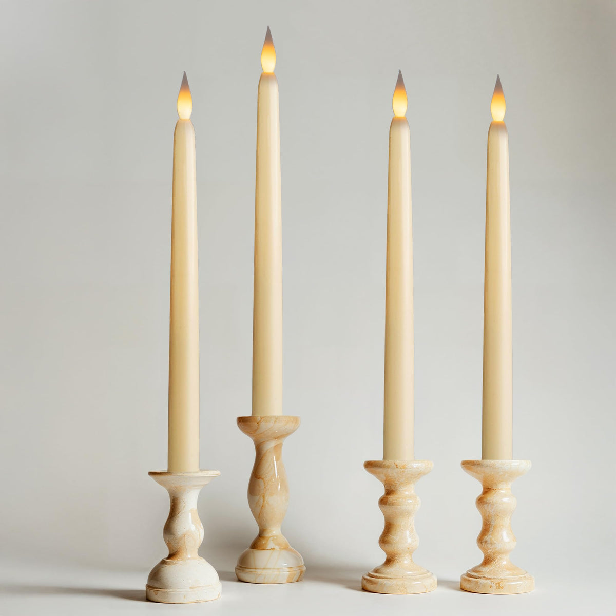 WYZworks 36 Pack, 11" LED Flameless Ivory Taper Flickering Candles Lights, Clickable On/Off Button, Battery Operated Electric Long Tall Candlesticks for Holiday Christmas Candelabra Wedding Window