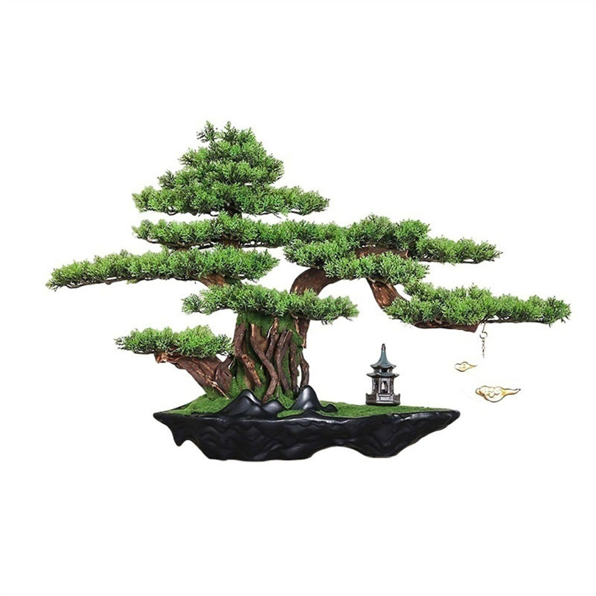 UHRLGHS Artificial Bonsai Tree Hotel Living Room Desktop Ornaments Simulation Tree Bonsai Modeling High-end Luxury Fake Greenery Landscaping Artificial Bonsai Tree