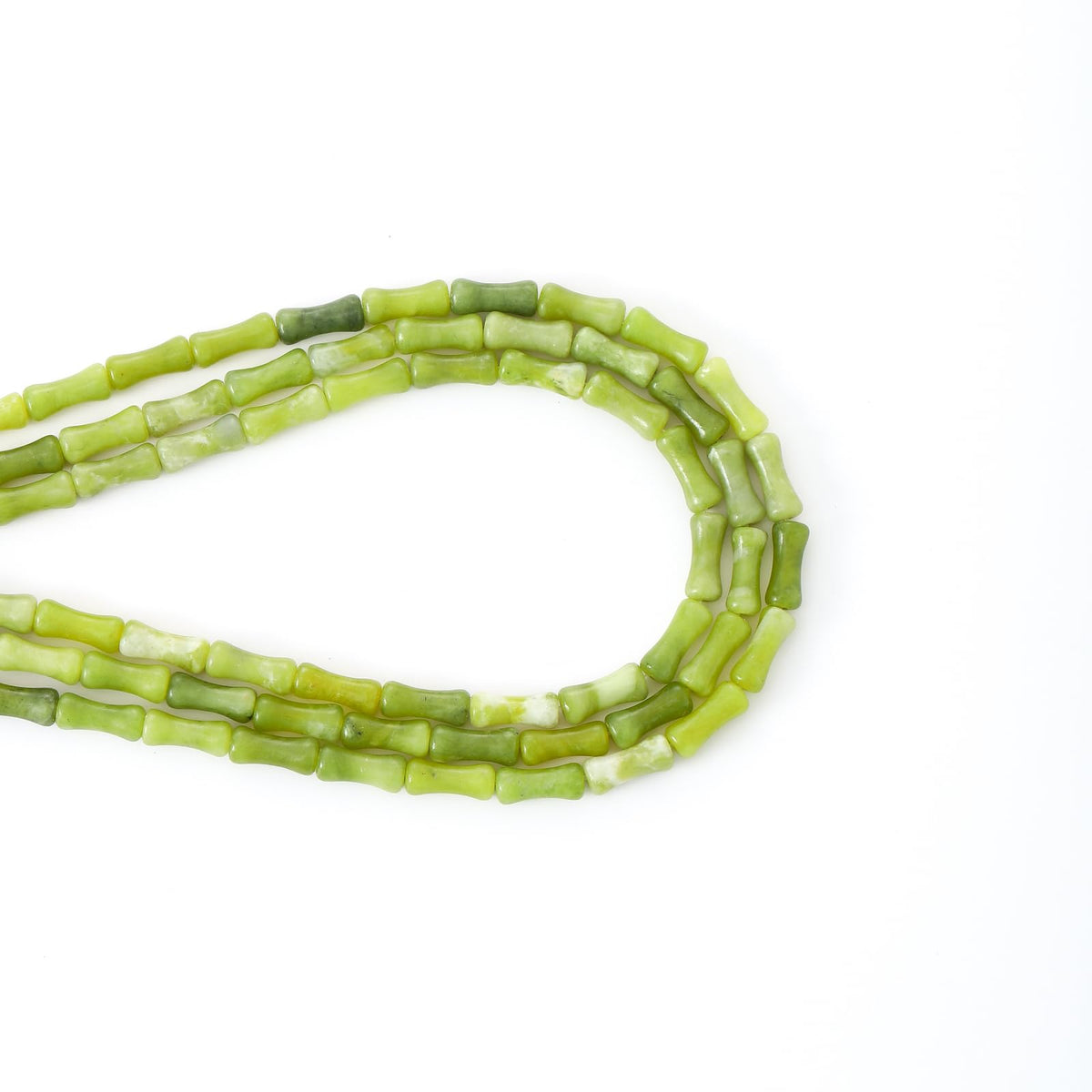 5x12mm Natural Green Jade Stone Bamboo Shape Gem Healing Energy Loose Spacer Beads for DIY Necklace Bracelet Earring