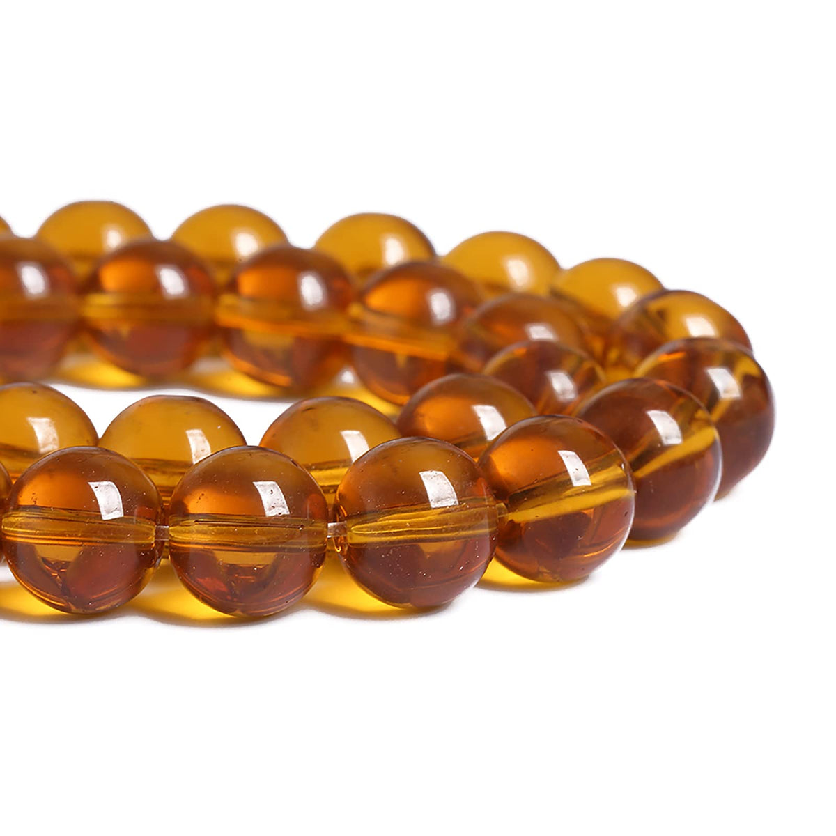 6MM 63PCS Amber Glass Spacer Loose Beads for Jewelry Making DIY Bracelet Necklace