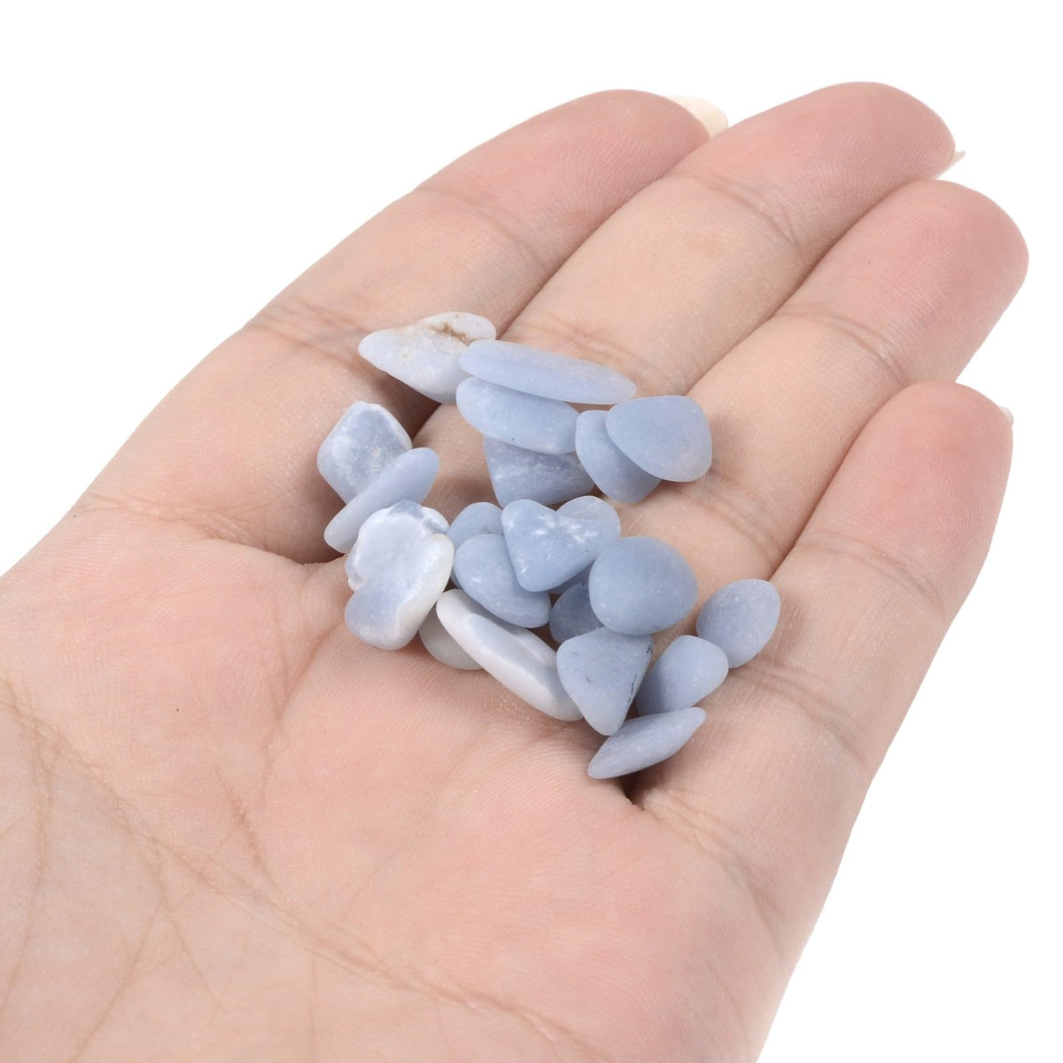 Justinstones Matte Angelite Chips Crushed Tumbled Stone Crystal Healing Embellishments 100 Grams