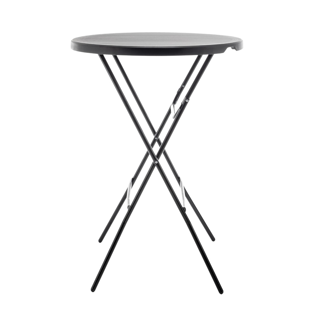 BTEXPERT Set of 5, Black 2.63 Foot Round Plastic Bar Height Folding Table Commercial Portable for Banquet Patio Backyard Dining Wedding Party Events Home Kitchen Indoor Outdoor, Thick Top Metal Frame