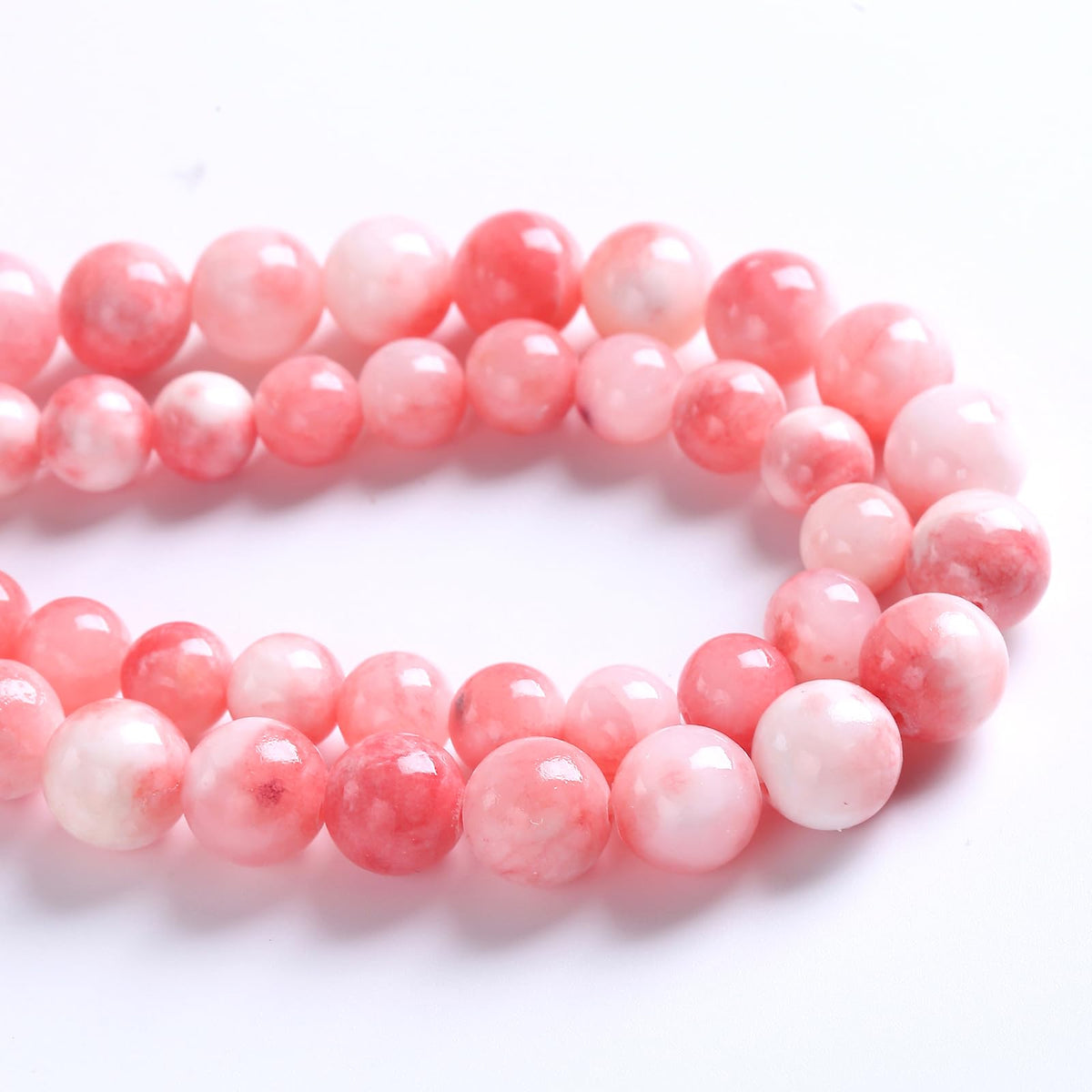 8MM 46PCS Pink Persian Jade Spacer Loose Beads for Jewelry Making DIY Bracelet Necklace