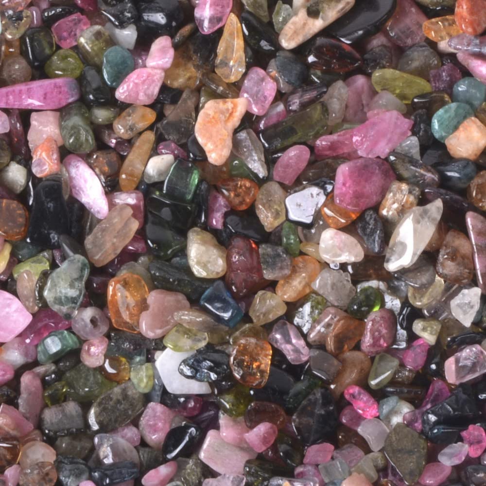 Natural Multicolor Tourmaline Polished Chips Crushed Tumbled Stone Crystal Healing Embellishments 100 grams