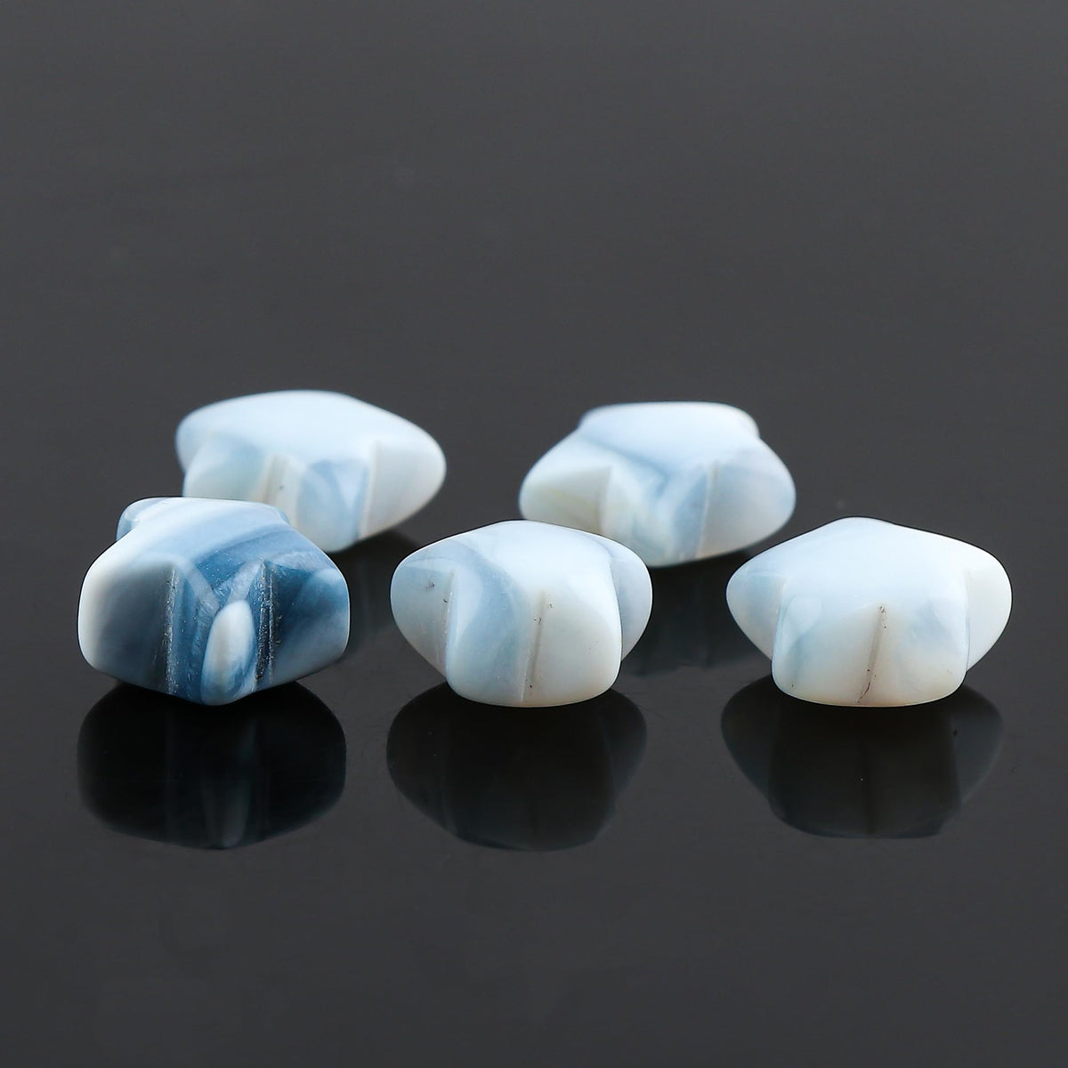 CRYSTALINES 5pcs, Wholesale Natural Blue Opal Gemstones, Bulk Star Shape Stones, Assorted Loose Supply, DIY Craft-Jewelry Making, Chakra Healing Crystals, Gem Collection, 10-14mm