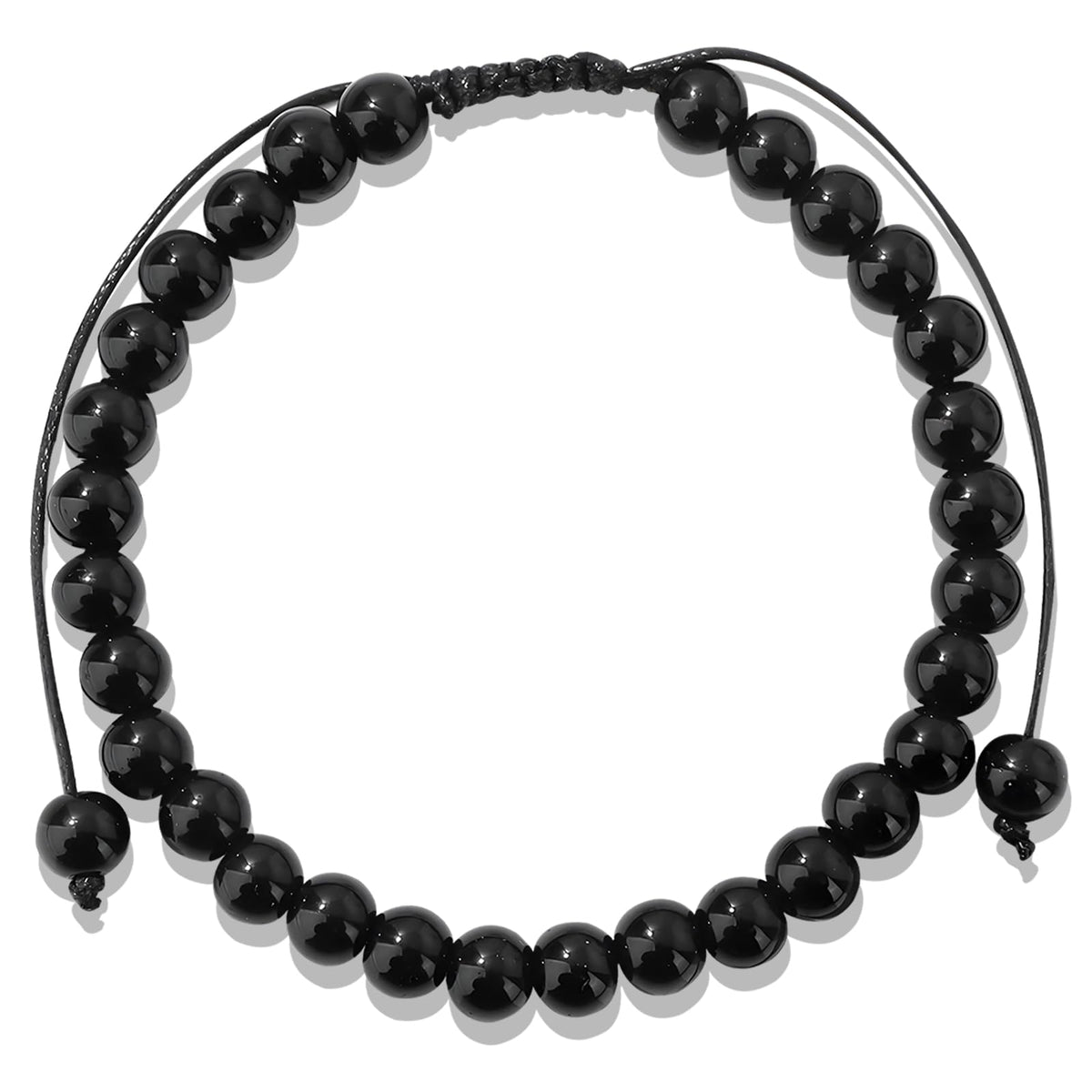 Black Obsidian Bracelet for Women Men-6MM Feng Shui Black Obsidian Beaded Wealth Bracelet Healing Crystal Birthday Gifts