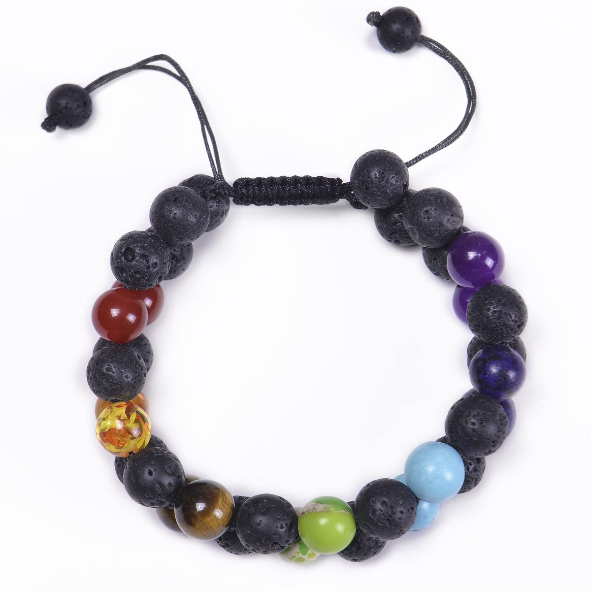 GelConnie Chakra Healing Bracelet Lava Rock 7 Chakra Bead Bracelets Stress Relief Yoga Beads Anxiety Bracelet Aromatherapy Essential Oil Diffuser Bracelet Bangle for Women Birthday Gift