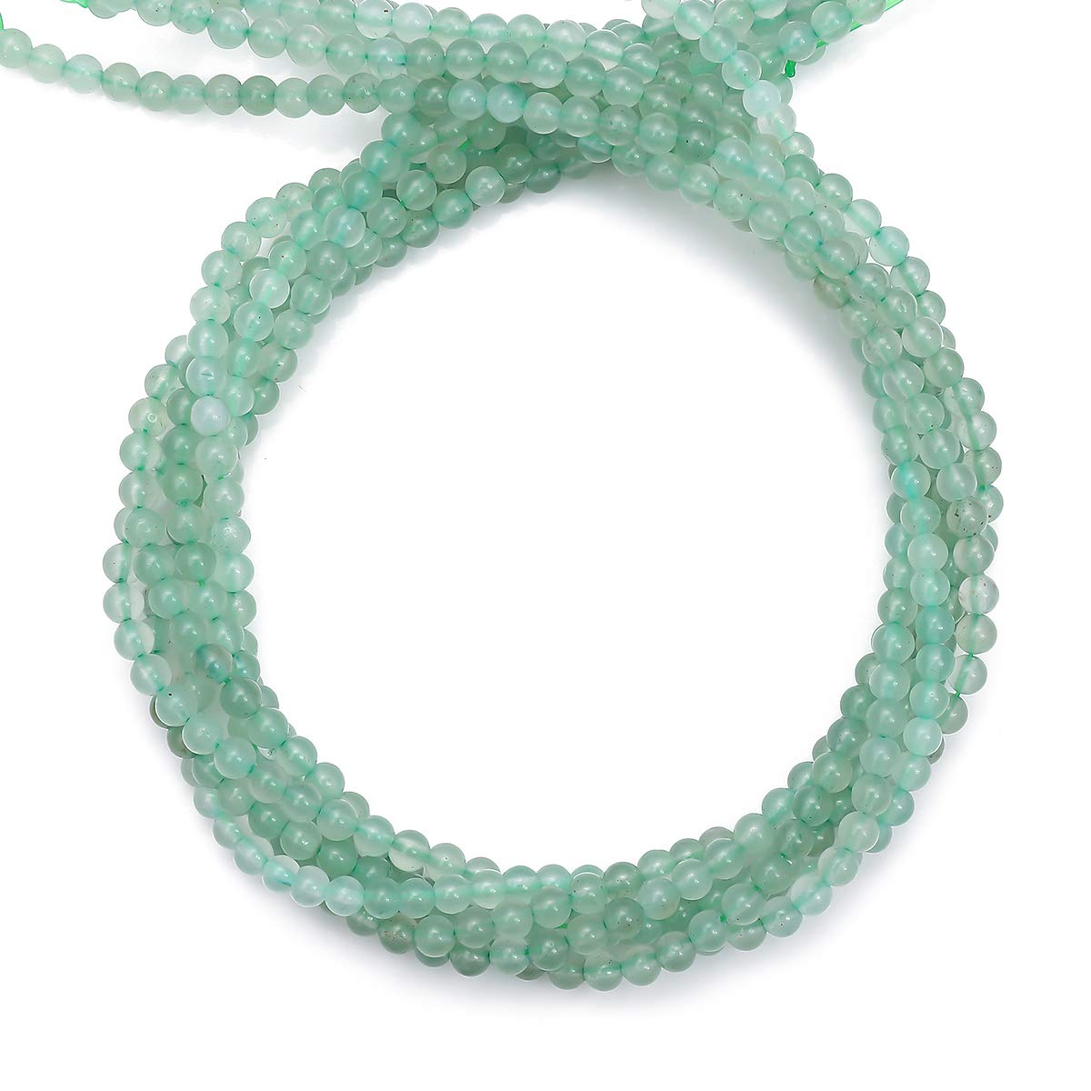 BEADIA Natural Green Aventurine Jade Stone Round Loose Semi Gemstone Beads for Jewelry Making 4MM 38cm/Strand
