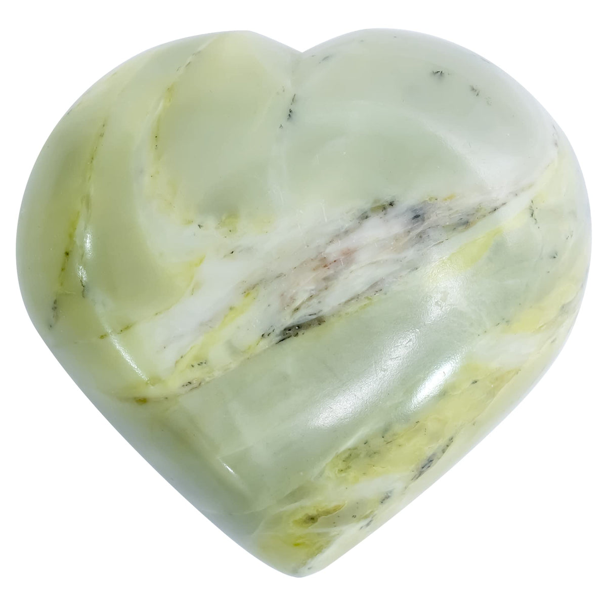 Crocon 50mm Serpentine Heart Stone Big Heart Shape Puff Stones Set 450+ Carats Pocket Crystal Healing Tumble Collection Palm Worry Stone Good Luck Charm Meditation Gift Craft Home Decor
